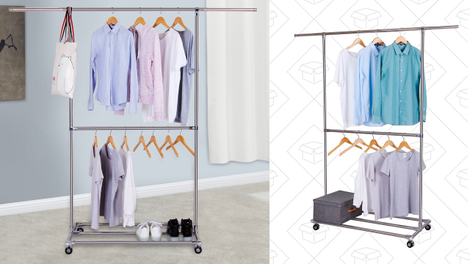 Lifewit Adjustable Double Rods Garment Rack | $34 | Amazon | Use code ZWKWFV8Q